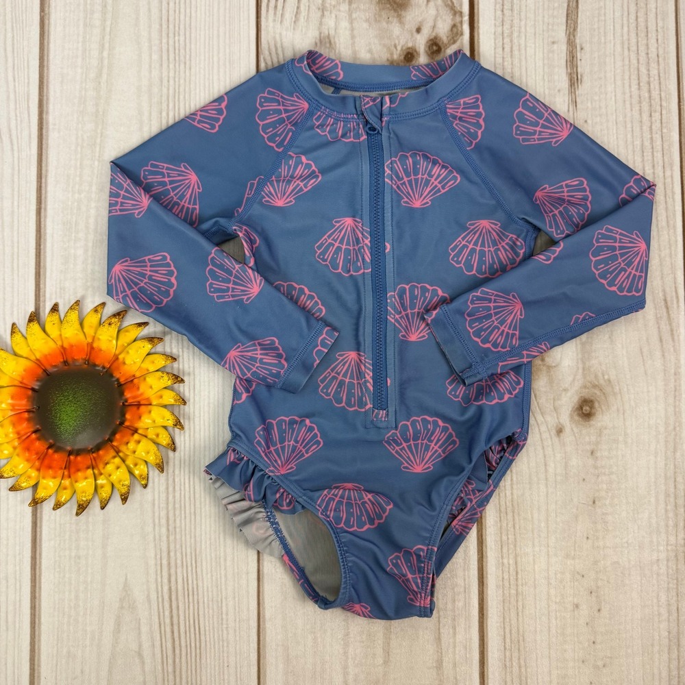 Tea Collection toddler girls long sleeve‎ rashguard swimsuit 18-24M